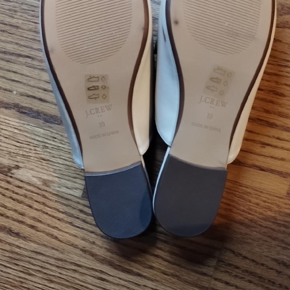 J. Crew Women's Cream Mules with Silver Accents - Picture 14 of 15